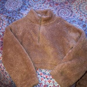 Large cropped furry sweater